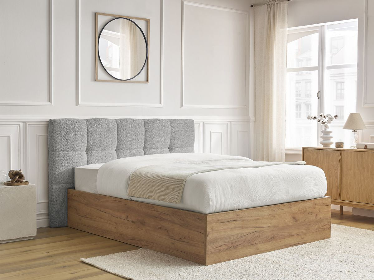 Lit coffre KUMO tissu bouclette
