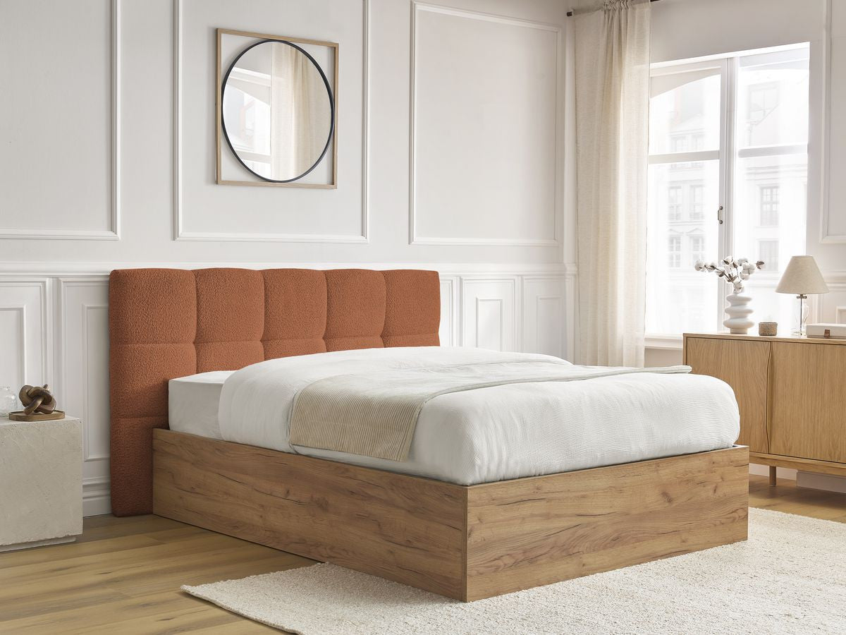 Lit coffre KUMO tissu bouclette