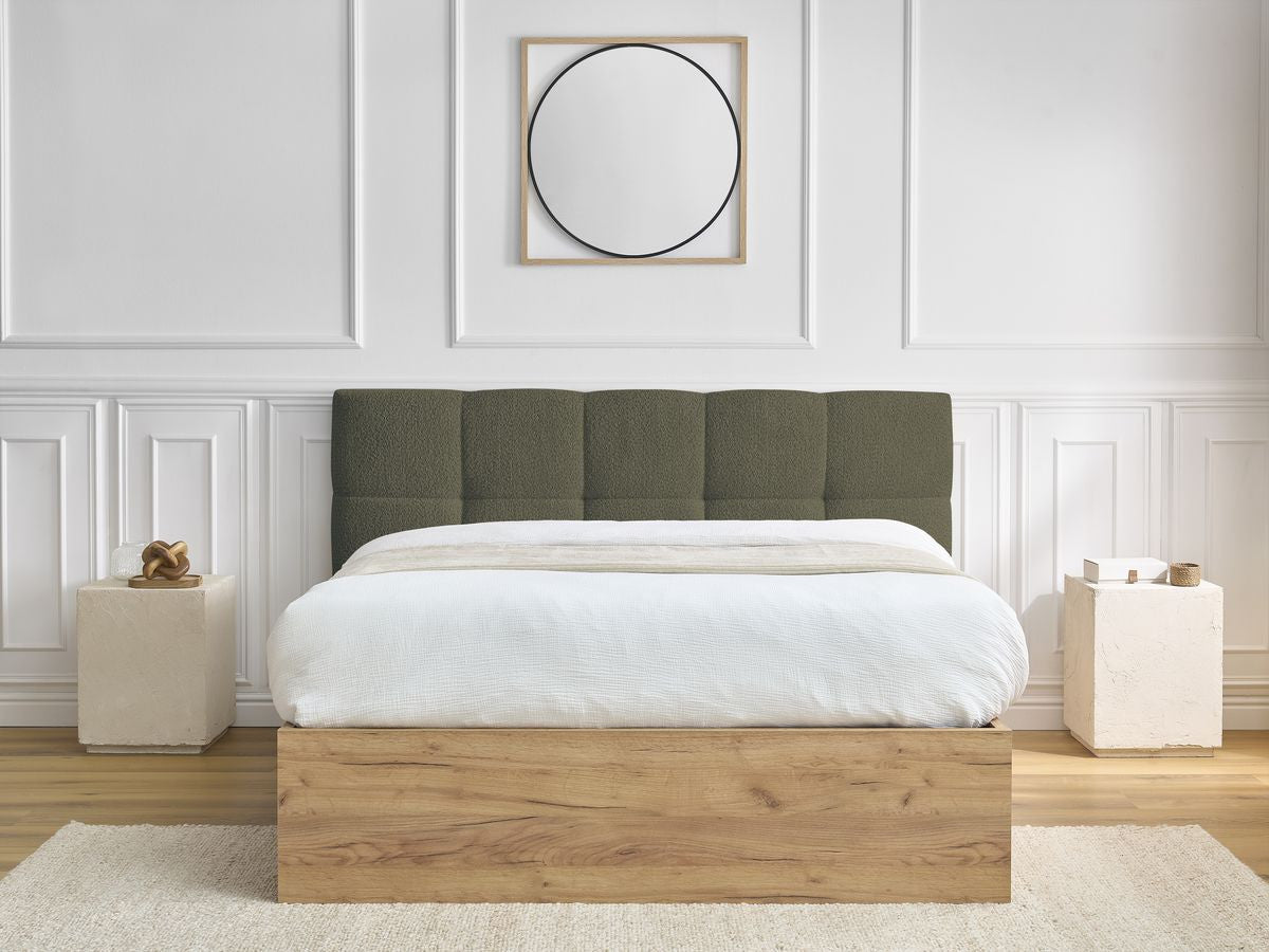 Lit coffre KUMO tissu bouclette