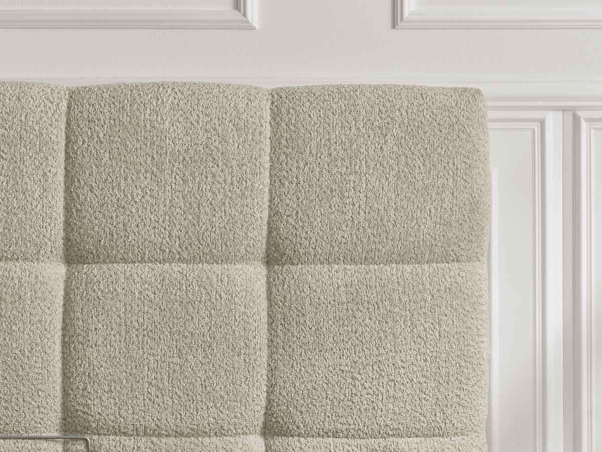 Lit coffre KUMO tissu bouclette