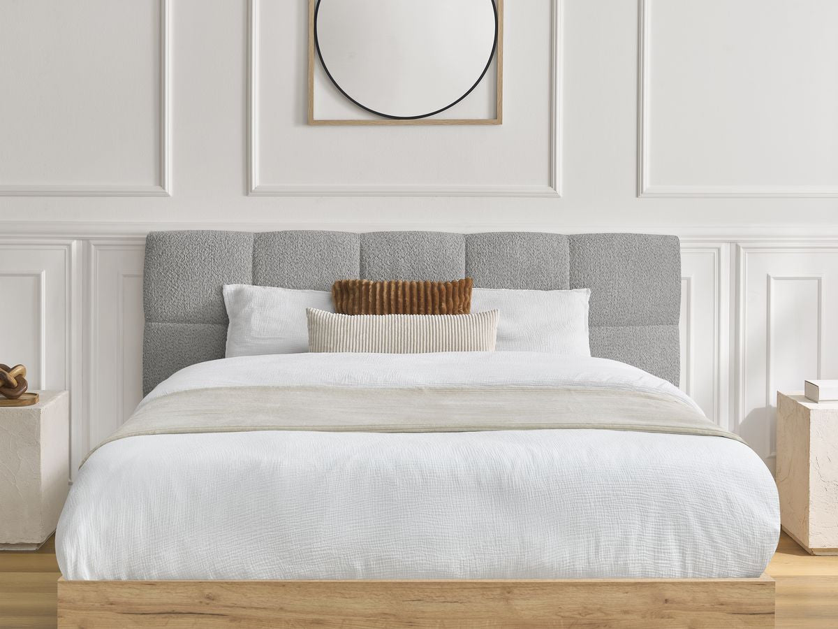 Lit coffre KUMO tissu bouclette