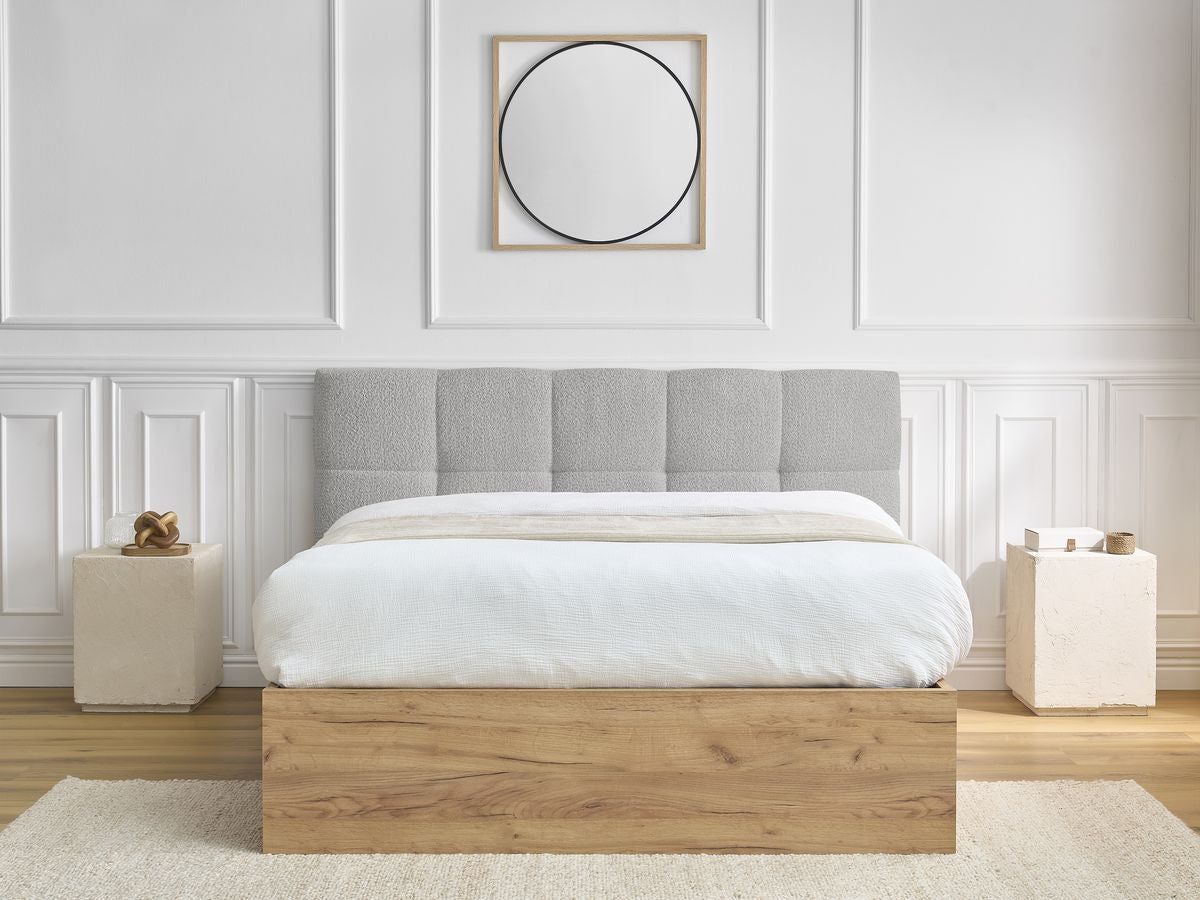 Lit coffre KUMO tissu bouclette