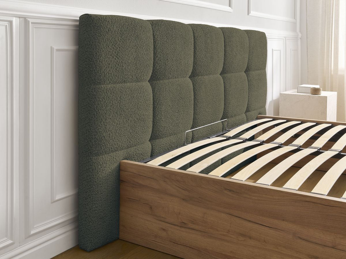 Lit coffre KUMO tissu bouclette