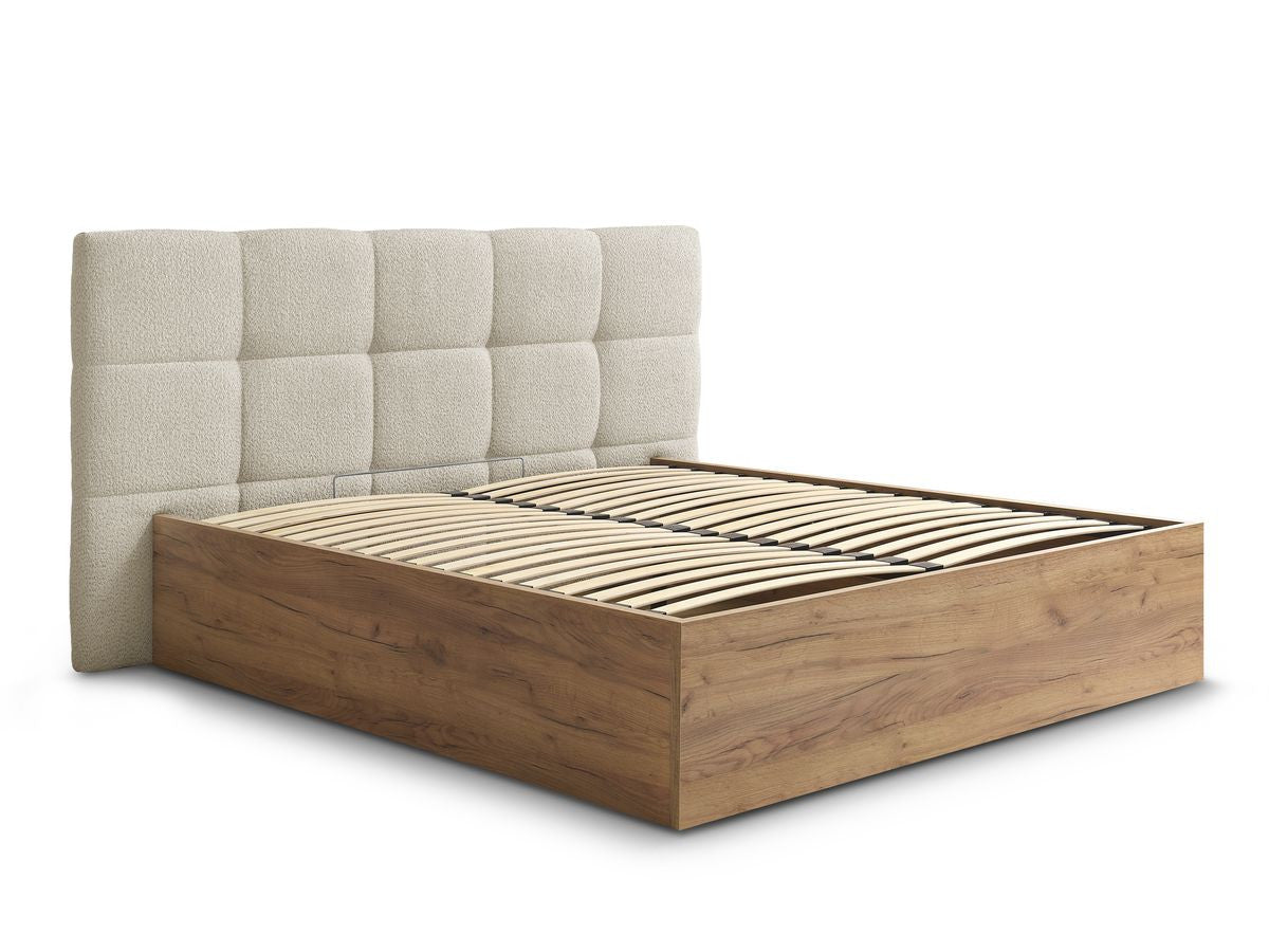 Lit coffre KUMO tissu bouclette