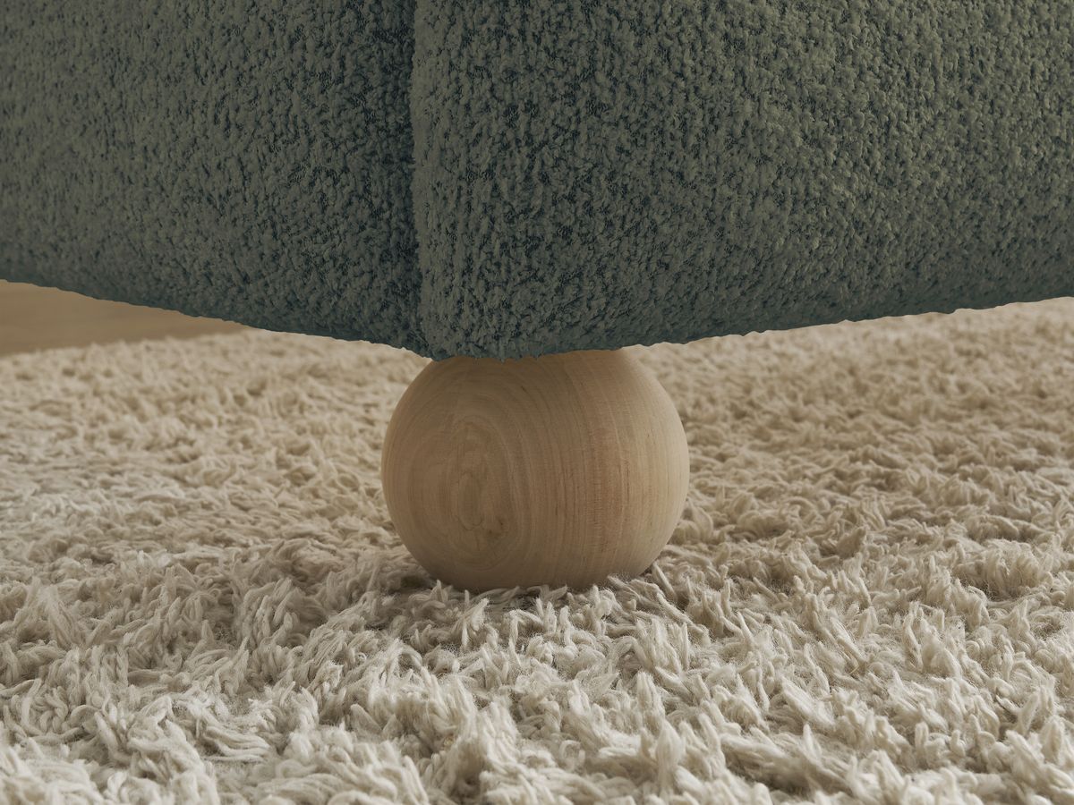 Lit IMERI tissu bouclette avec lattes massives