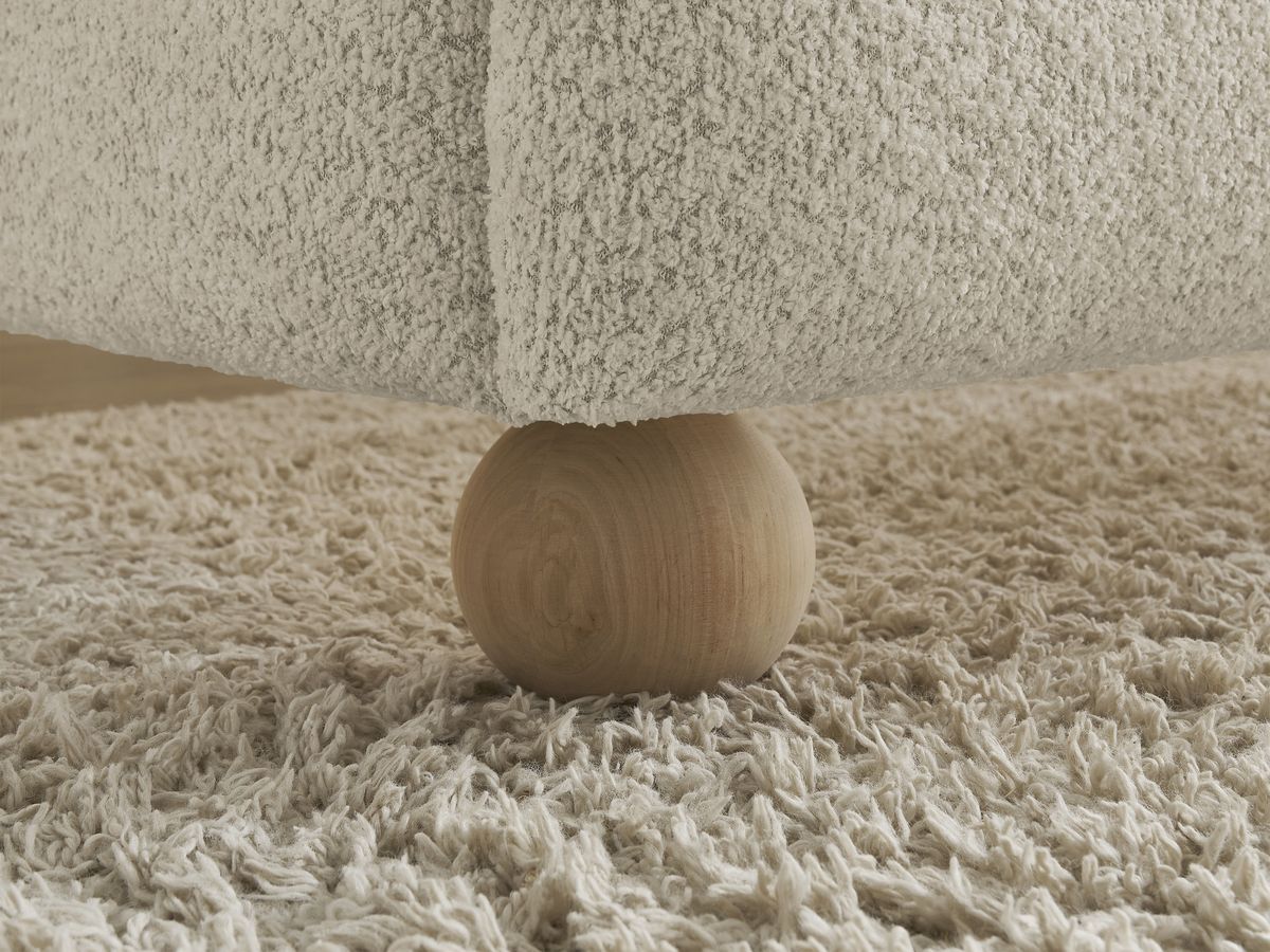 Lit IMERI tissu bouclette avec lattes massives