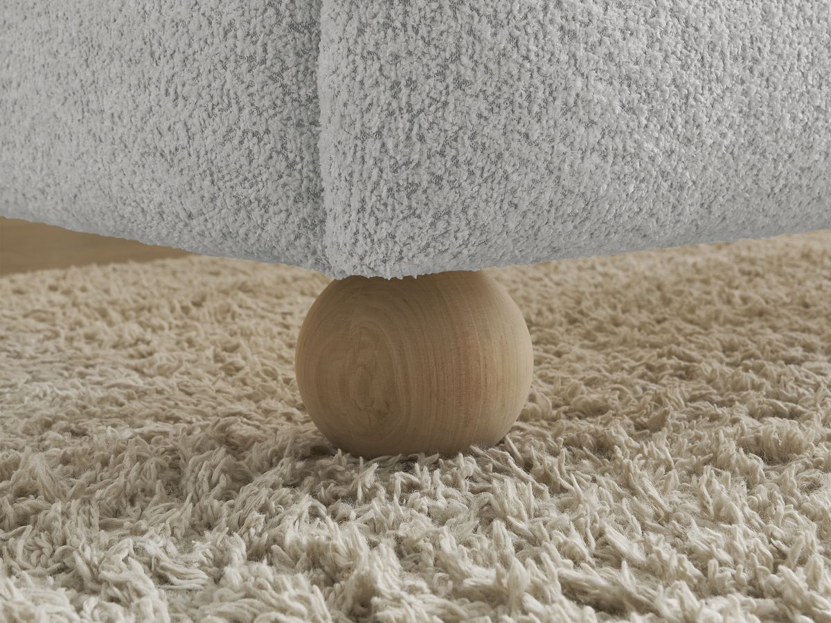 Lit IMERI tissu bouclette avec lattes massives