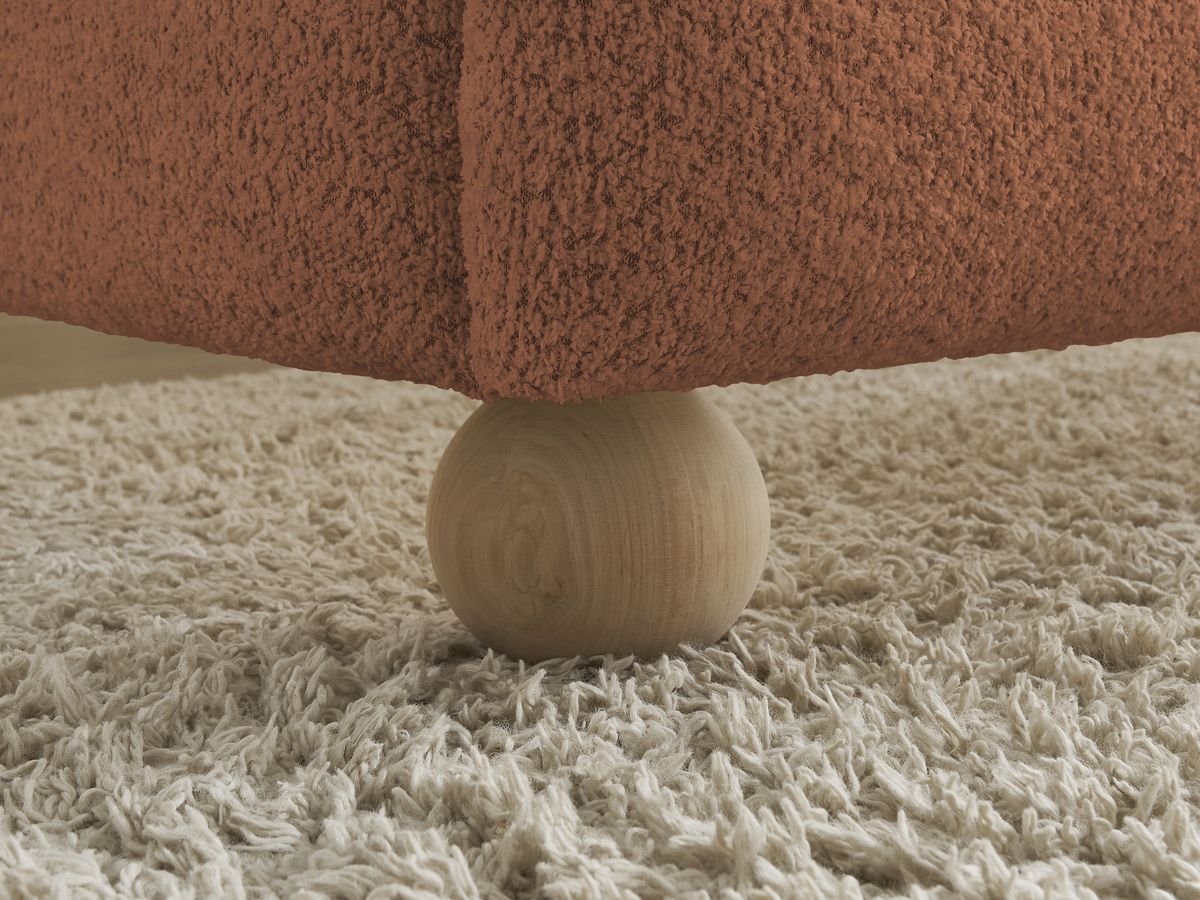Lit IMERI tissu bouclette avec lattes massives