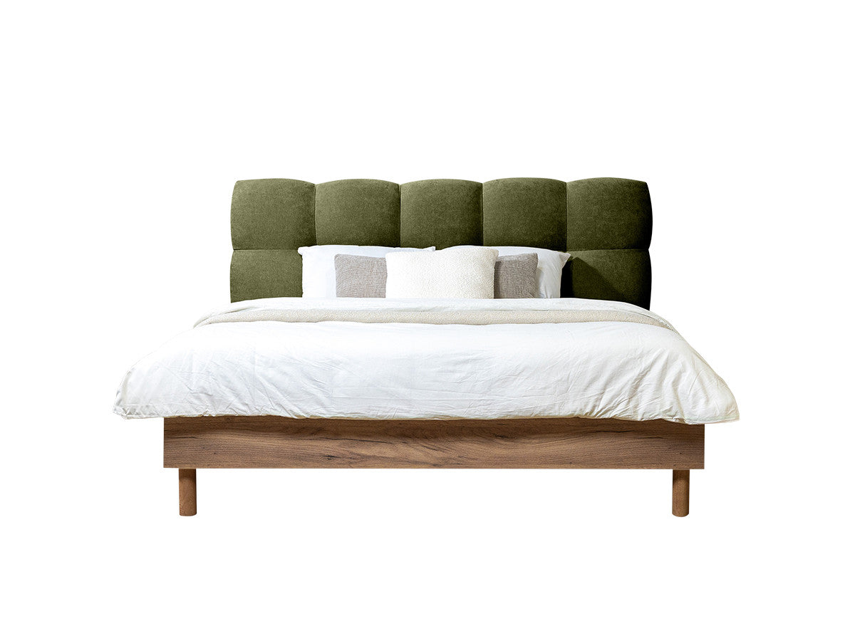 Lit KUMO lattes massives pieds en bois naturel