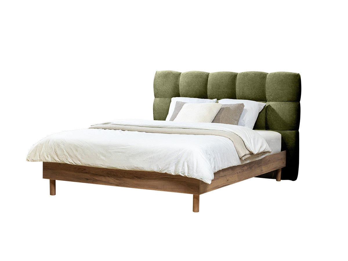 Lit KUMO lattes massives pieds en bois naturel