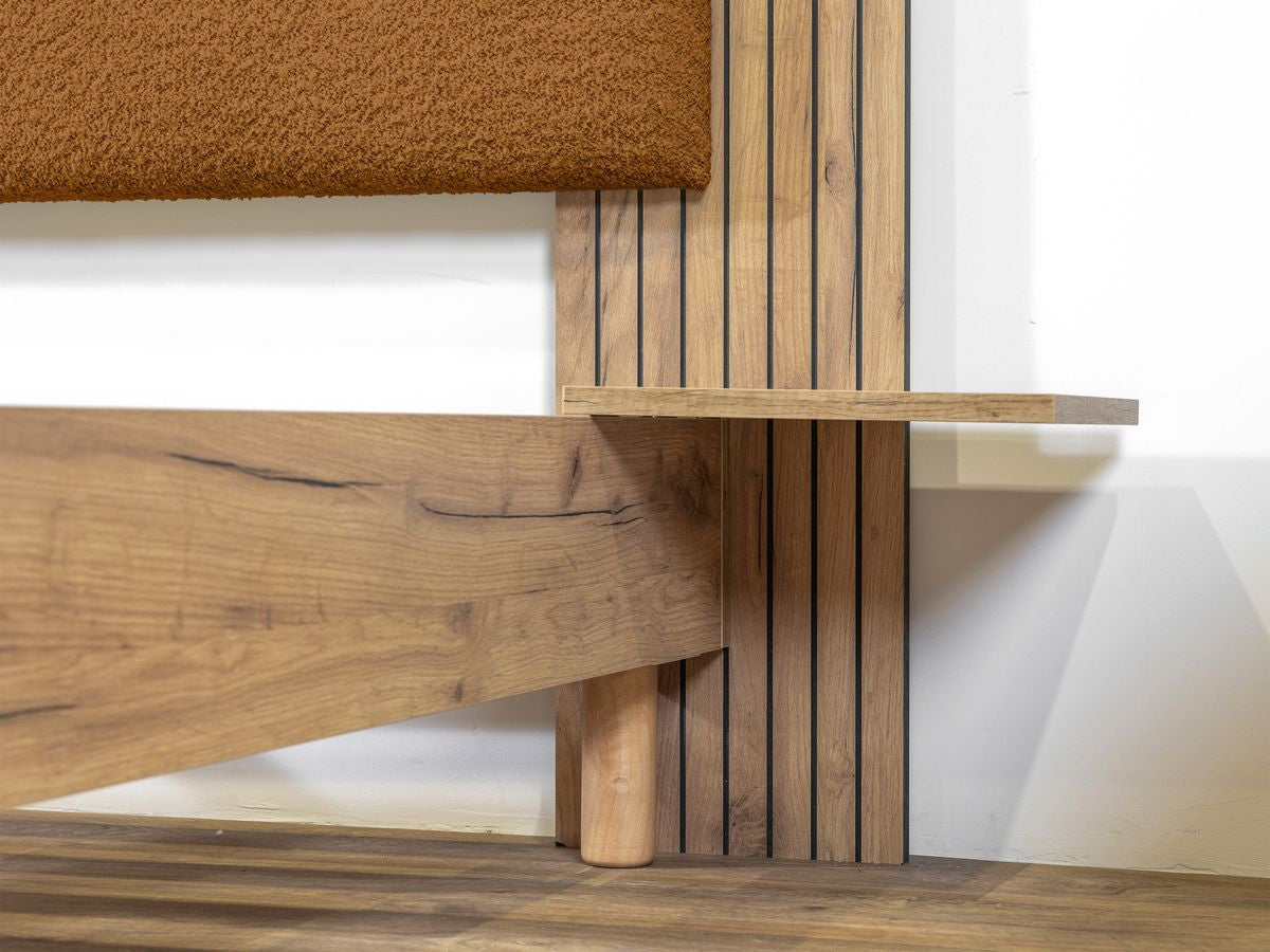 Lit LIOR lattes massives pieds en bois naturel