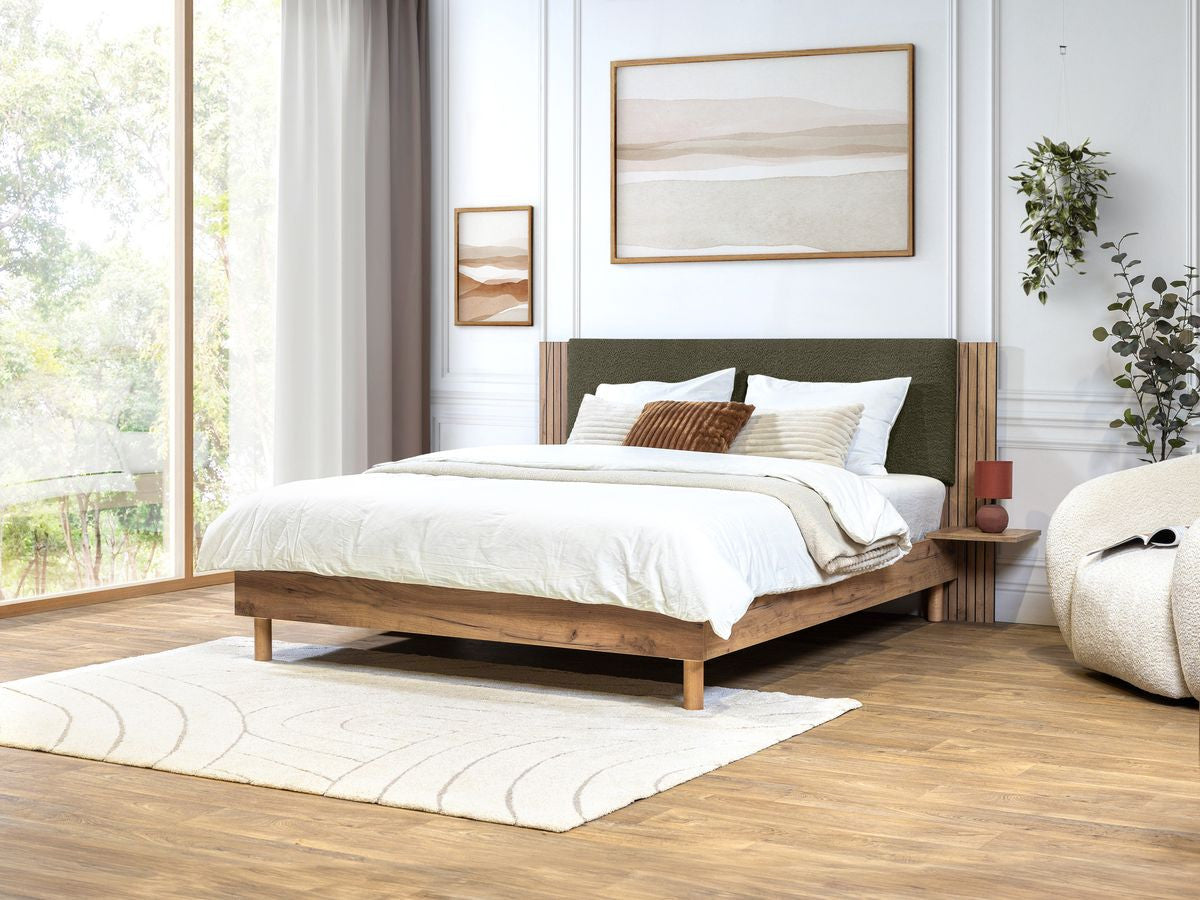 Lit LIOR lattes massives pieds en bois naturel