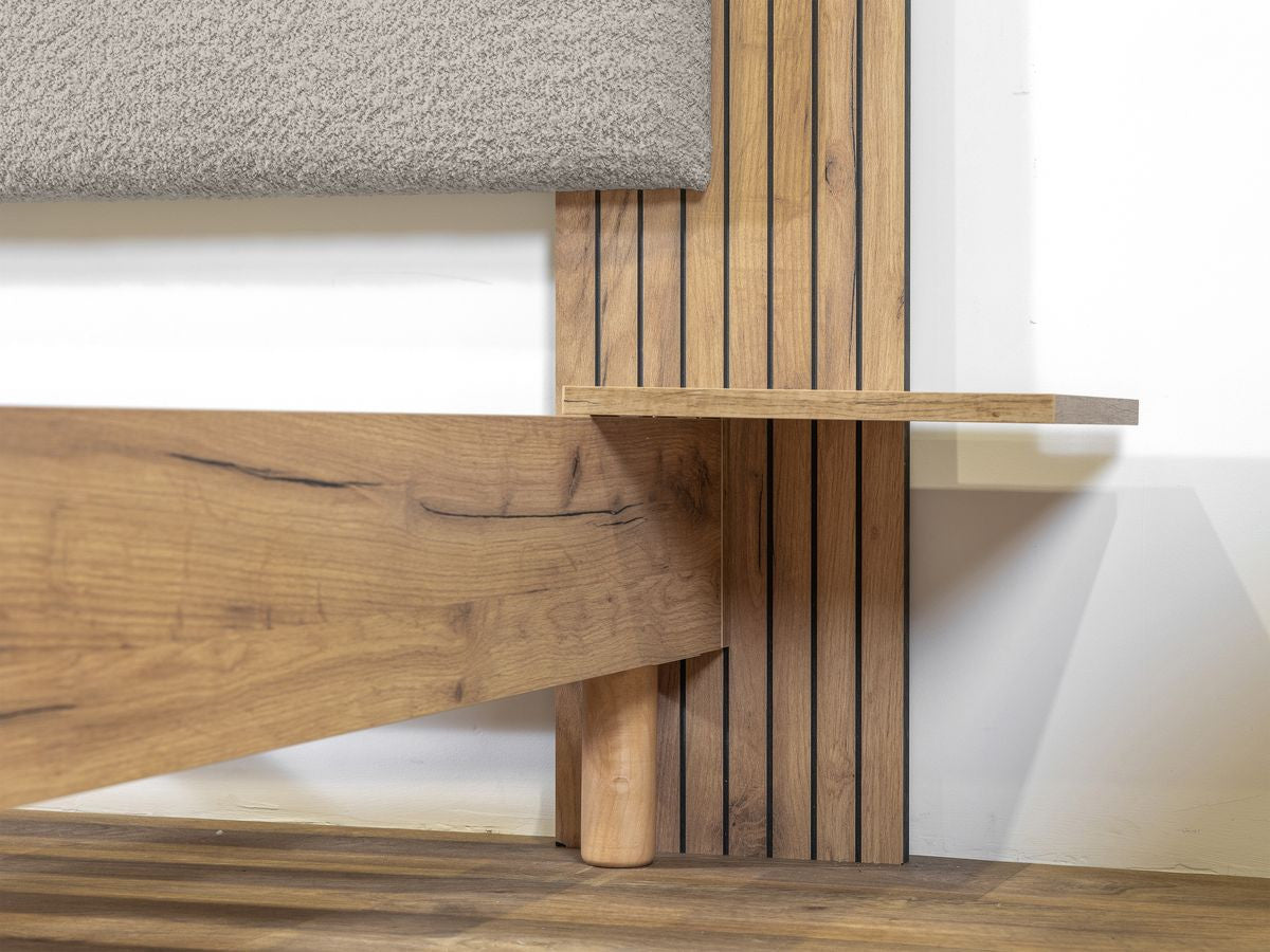 Lit LIOR lattes massives pieds en bois naturel