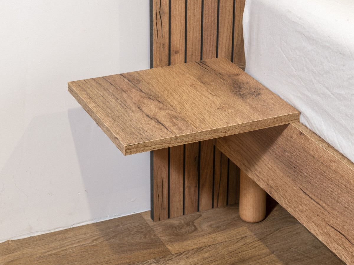 Lit LIOR lattes massives pieds en bois naturel