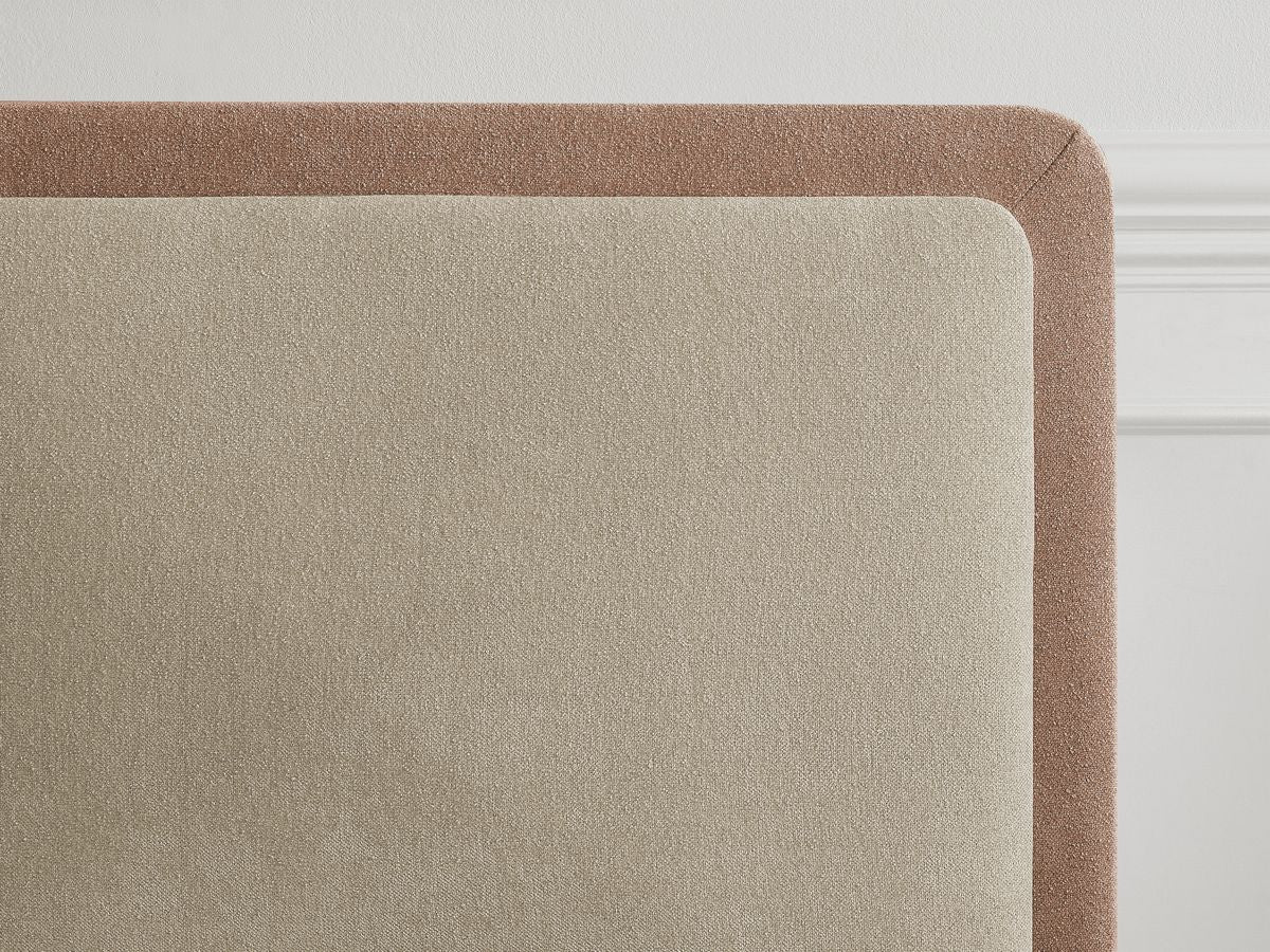 Lit MARA tissu texturé bicolore avec lattes massives