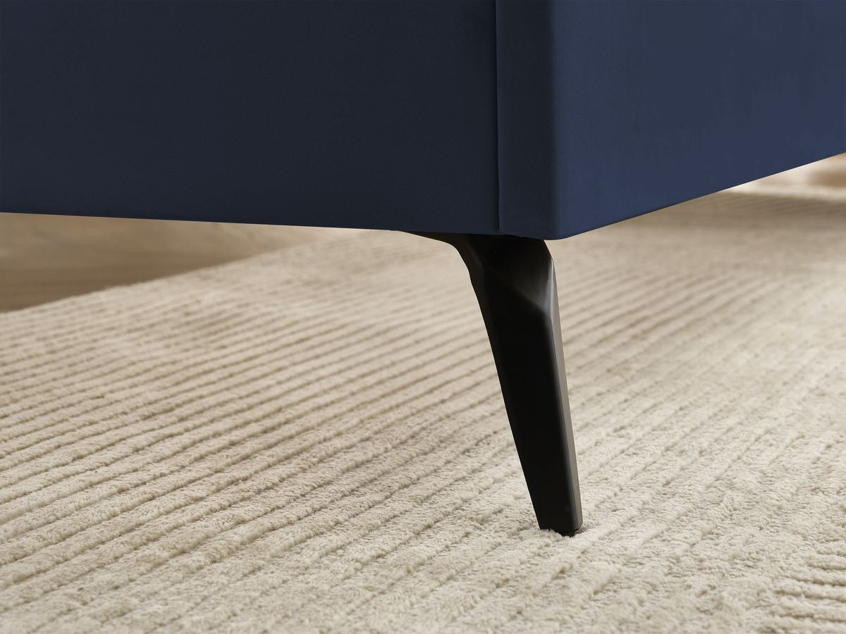 Lit PRUNE avec lattes massives tissu velours