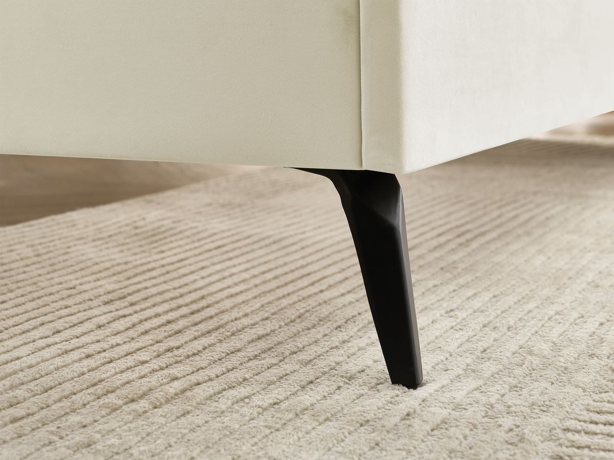 Lit PRUNE avec lattes massives tissu velours