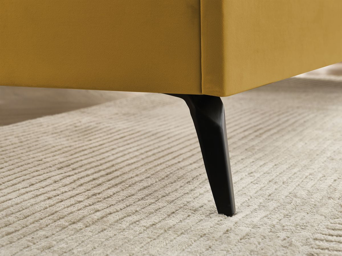 Lit PRUNE avec lattes massives tissu velours