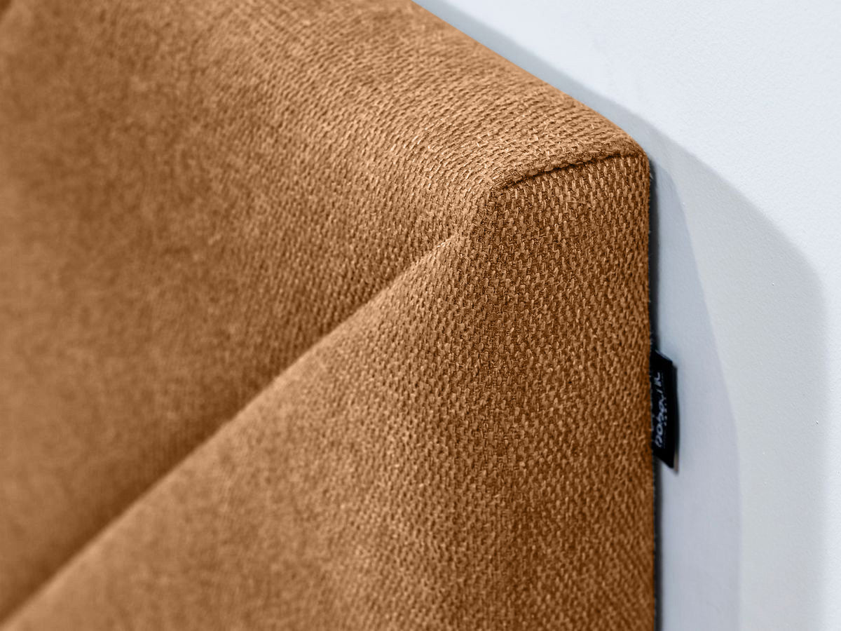 Lit ROMANE avec lattes massives tissu texturé