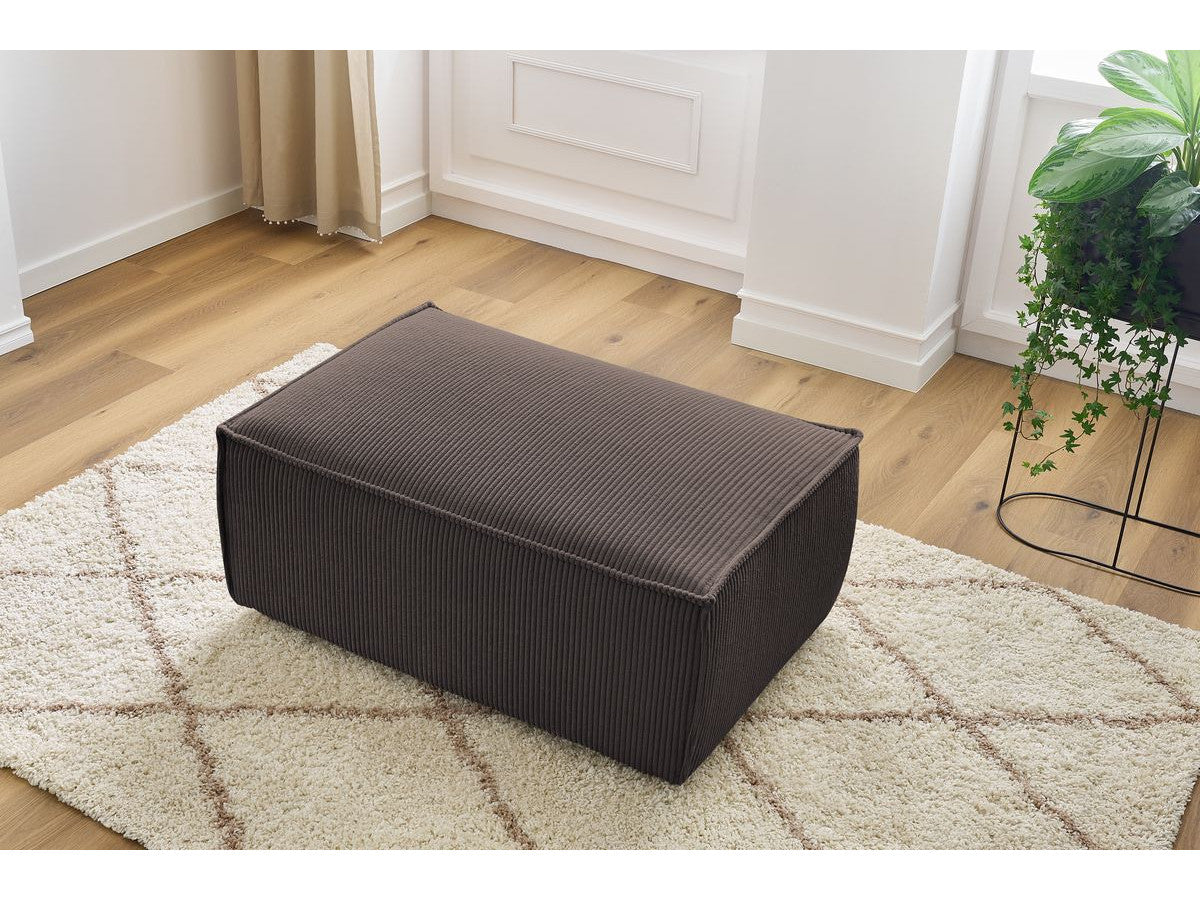 Pouf compact NIHAD velours côtelé