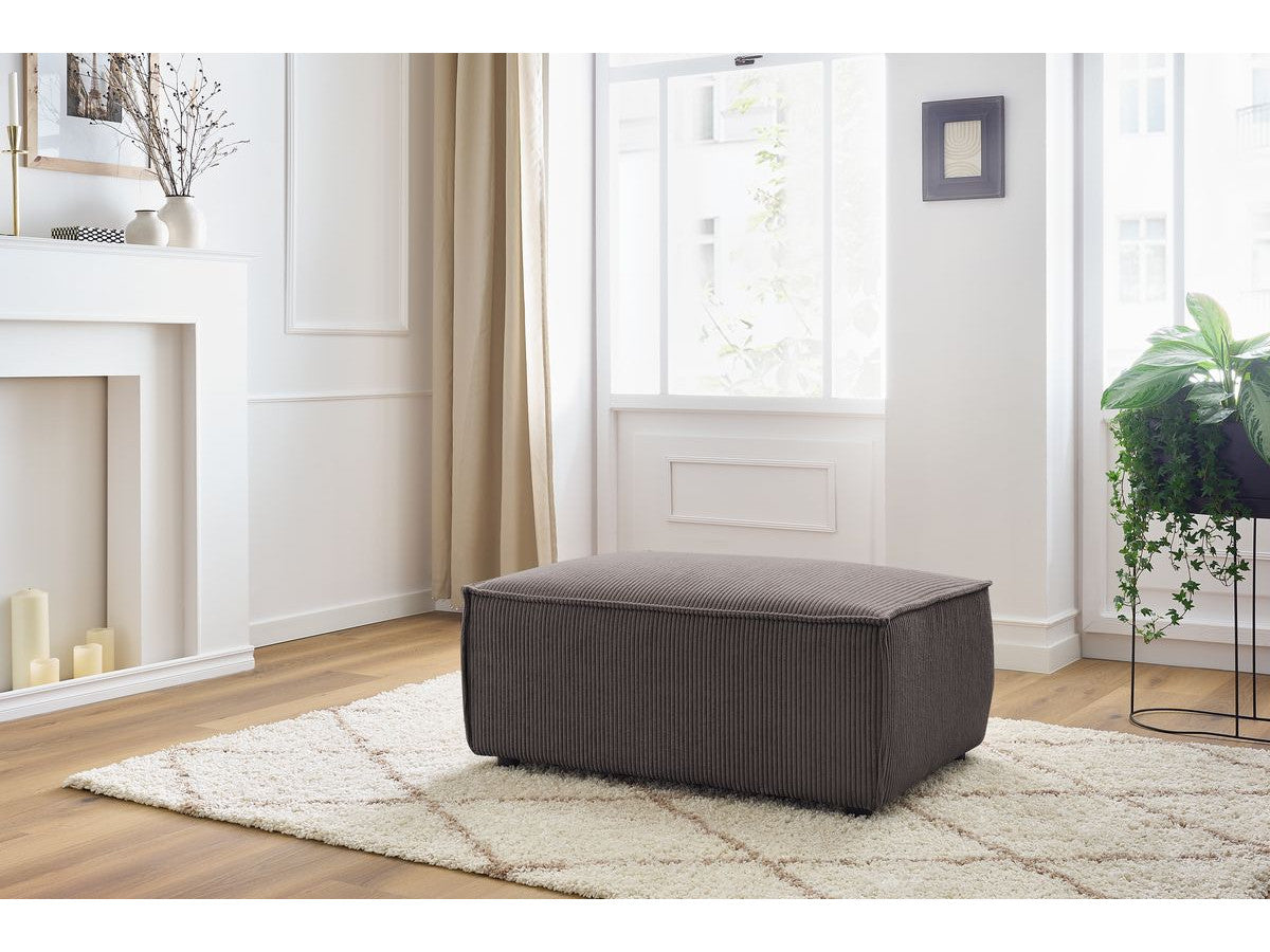 Pouf compact NIHAD velours côtelé