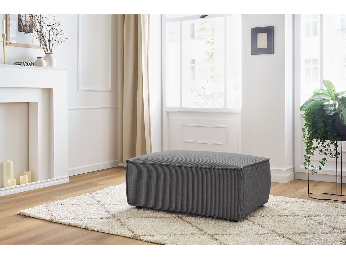 Pouf compact NIHAD velours côtelé