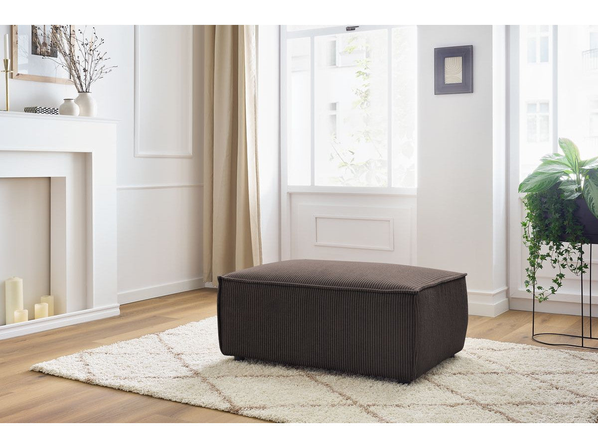 Pouf compact NIHAD velours côtelé