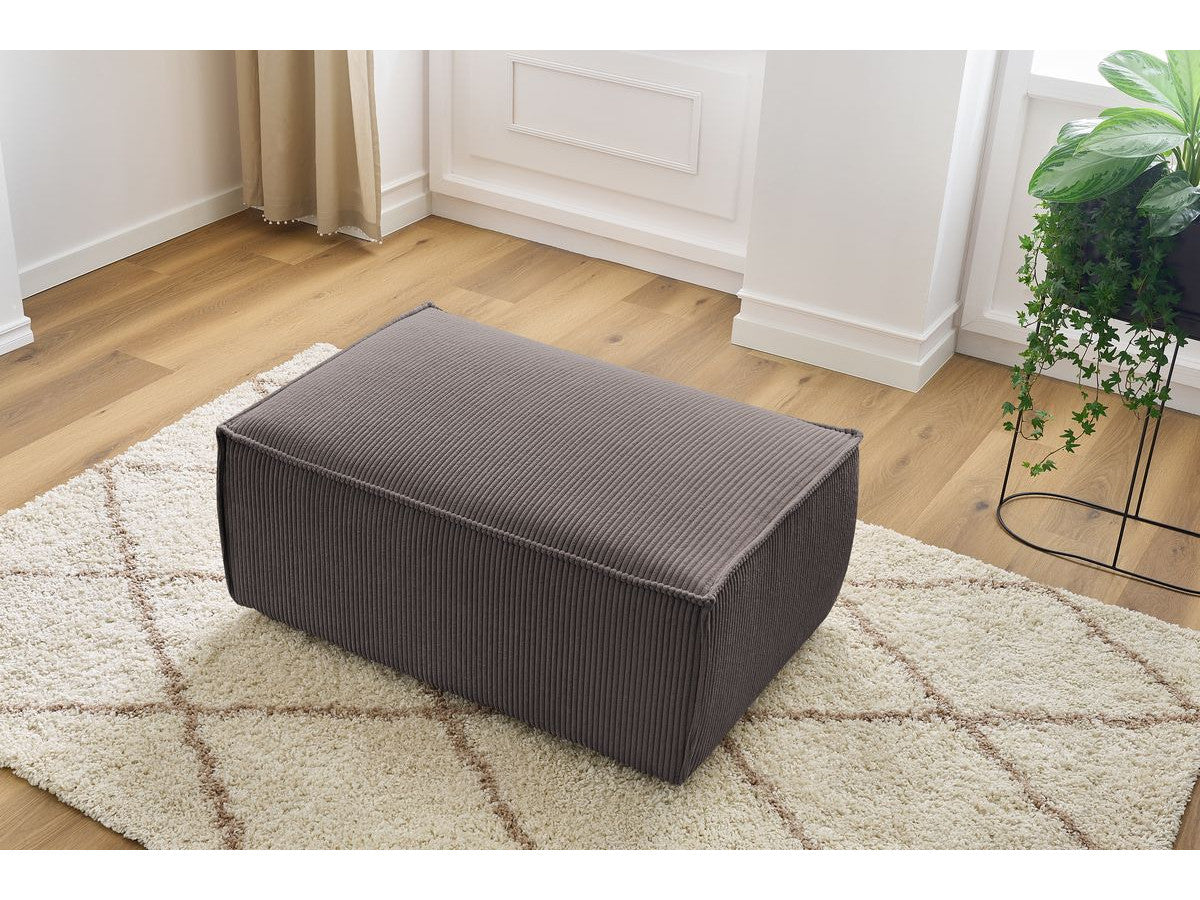 Pouf compact NIHAD velours côtelé
