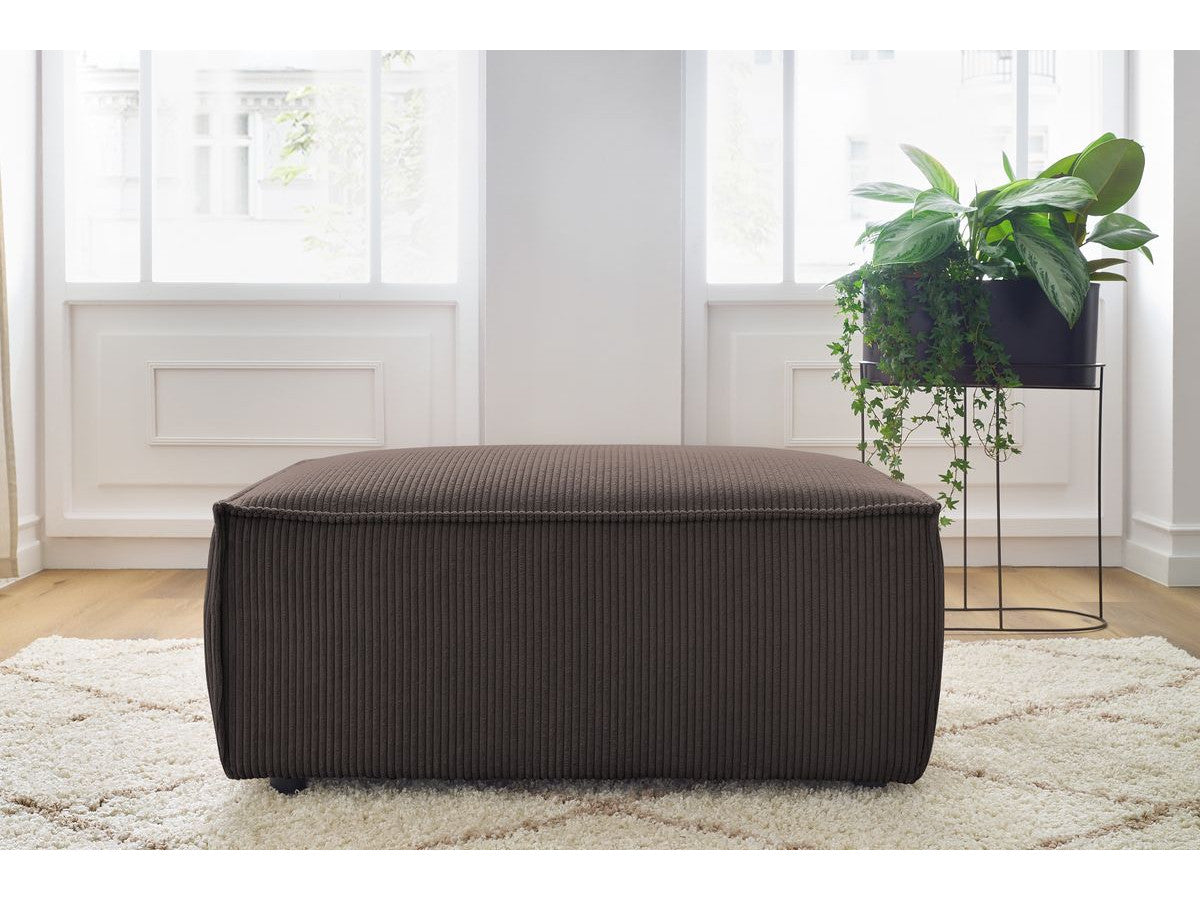 Pouf compact NIHAD velours côtelé