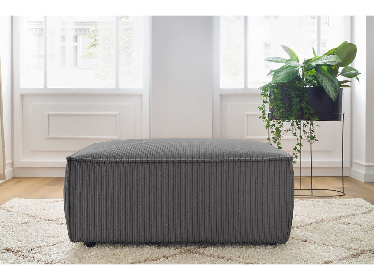 Pouf compact NIHAD velours côtelé