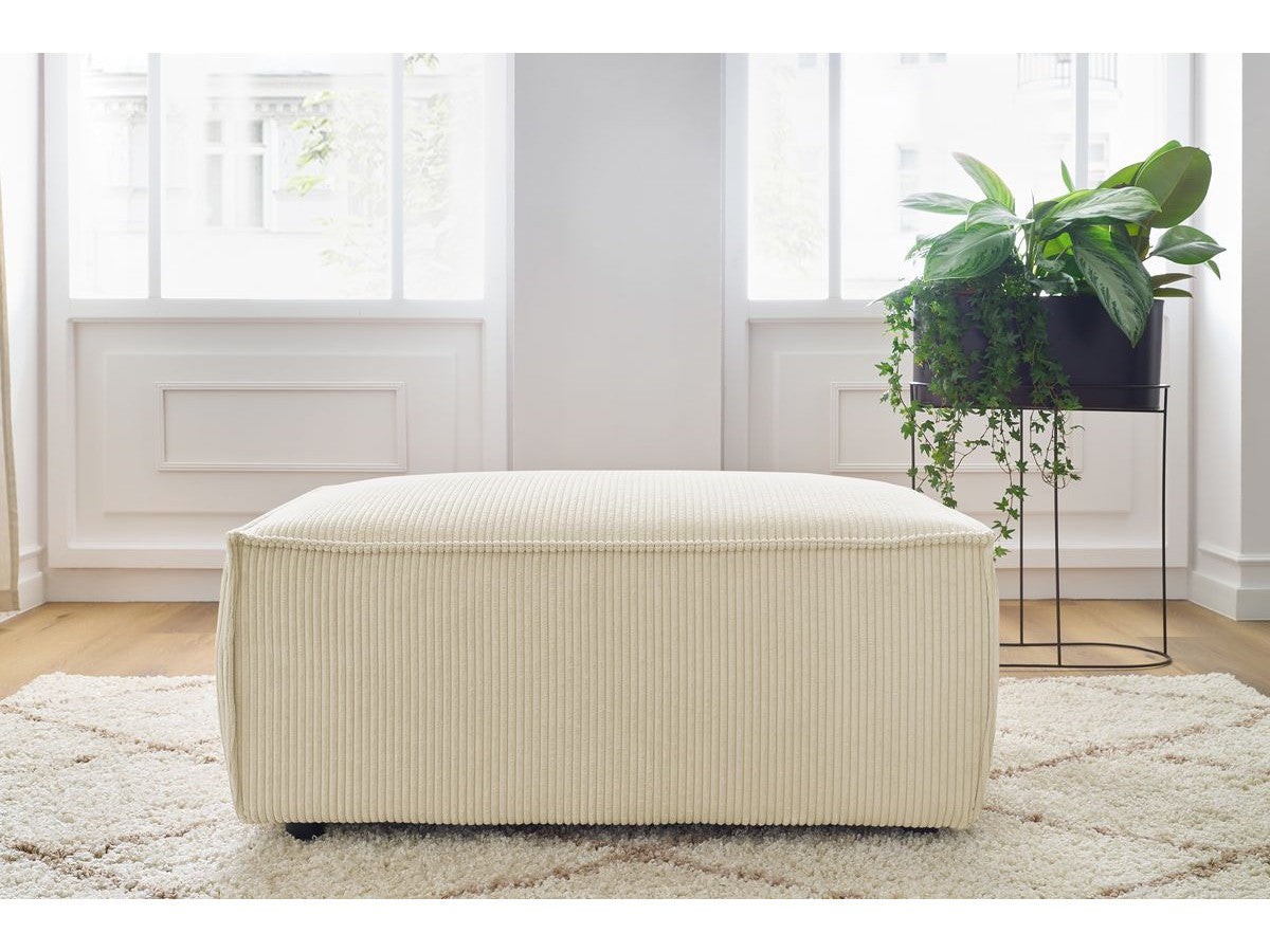 Pouf compact NIHAD velours côtelé