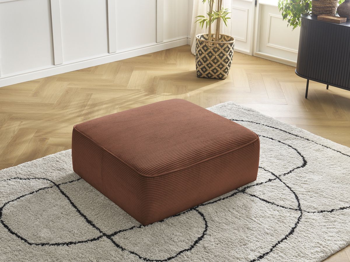 Pouf LEOPOLD velours côtelé