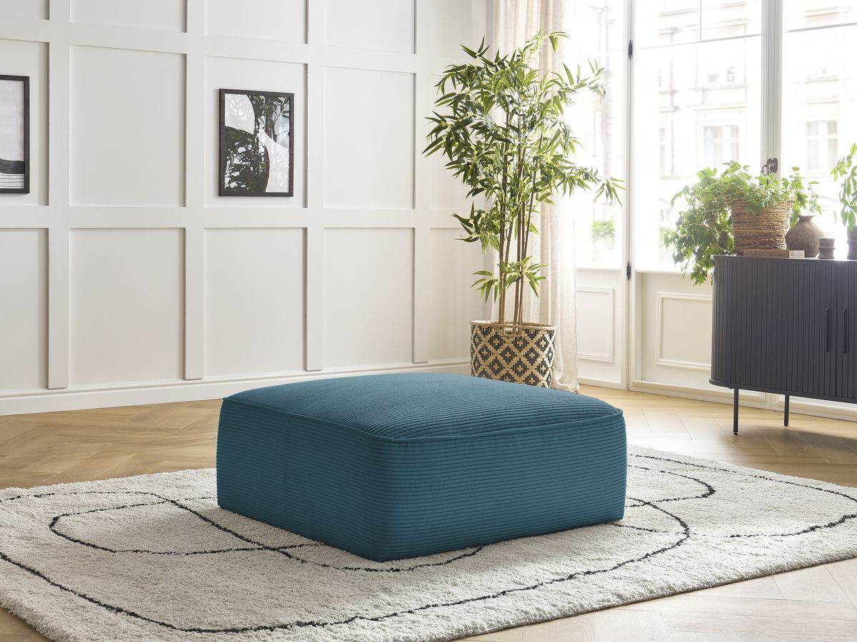 Pouf LEOPOLD velours côtelé