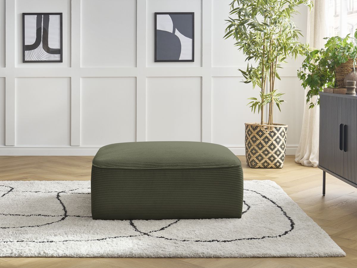 Pouf LEOPOLD velours côtelé