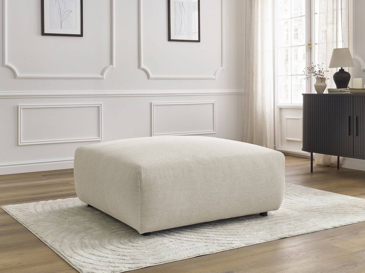 Pouf LUCIEN tissu lisse