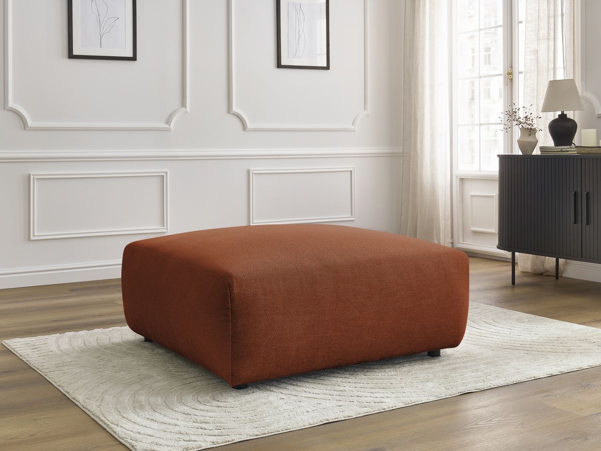 Pouf LUCIEN tissu lisse