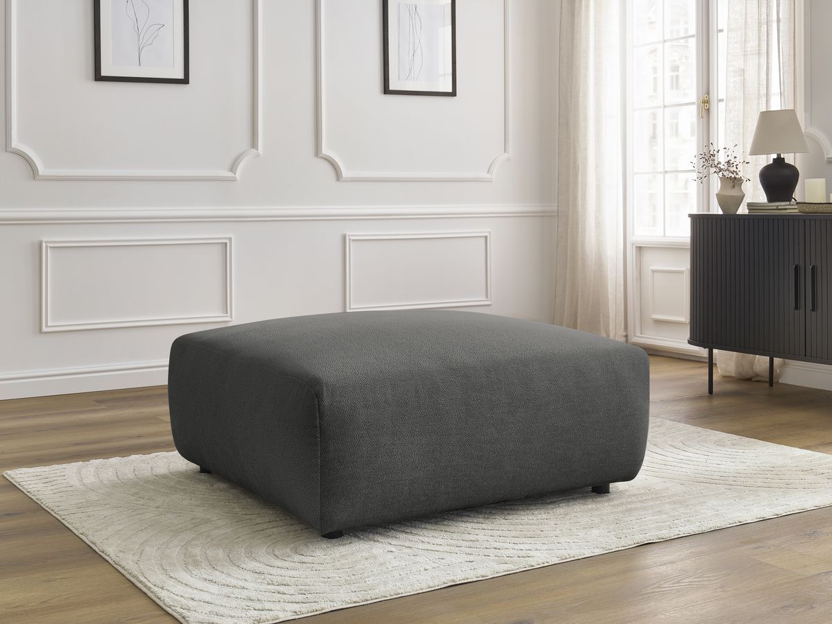 Pouf LUCIEN tissu lisse