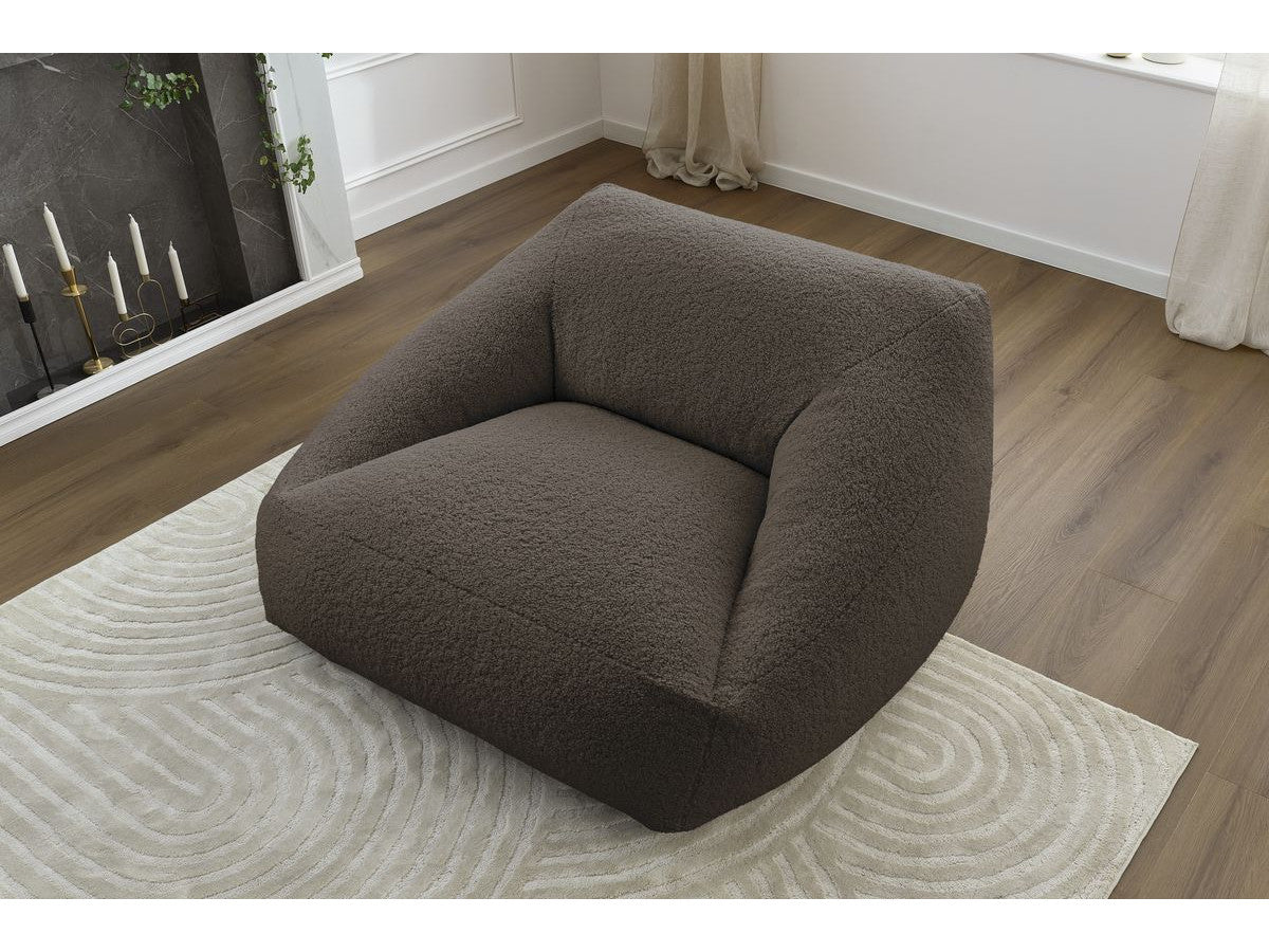 Pouf ultra moelleux LILIBET tissu bouclette