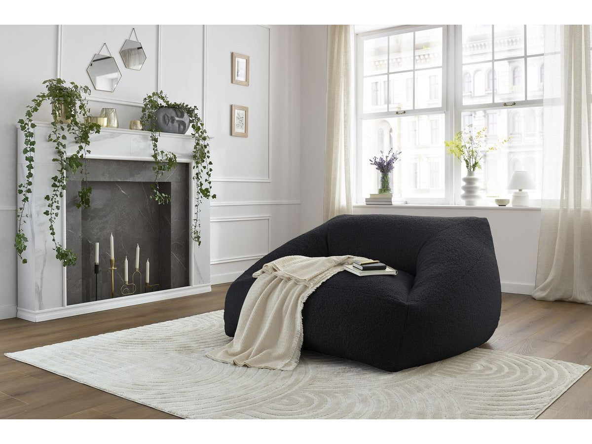 Pouf ultra moelleux LILIBET tissu bouclette