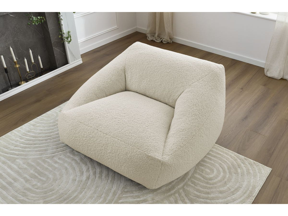 Pouf ultra moelleux LILIBET tissu bouclette