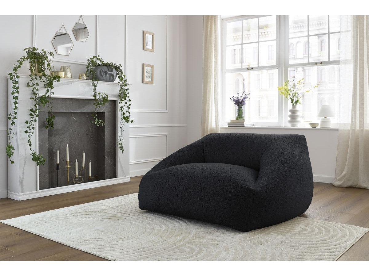 Pouf ultra moelleux LILIBET tissu bouclette
