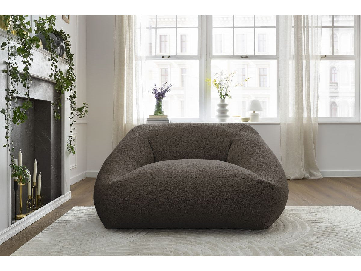 Pouf ultra moelleux LILIBET tissu bouclette