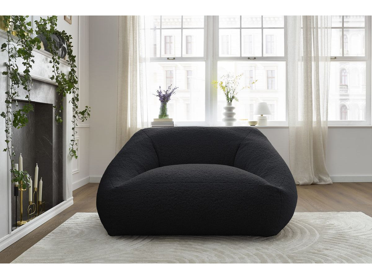 Pouf ultra moelleux LILIBET tissu bouclette