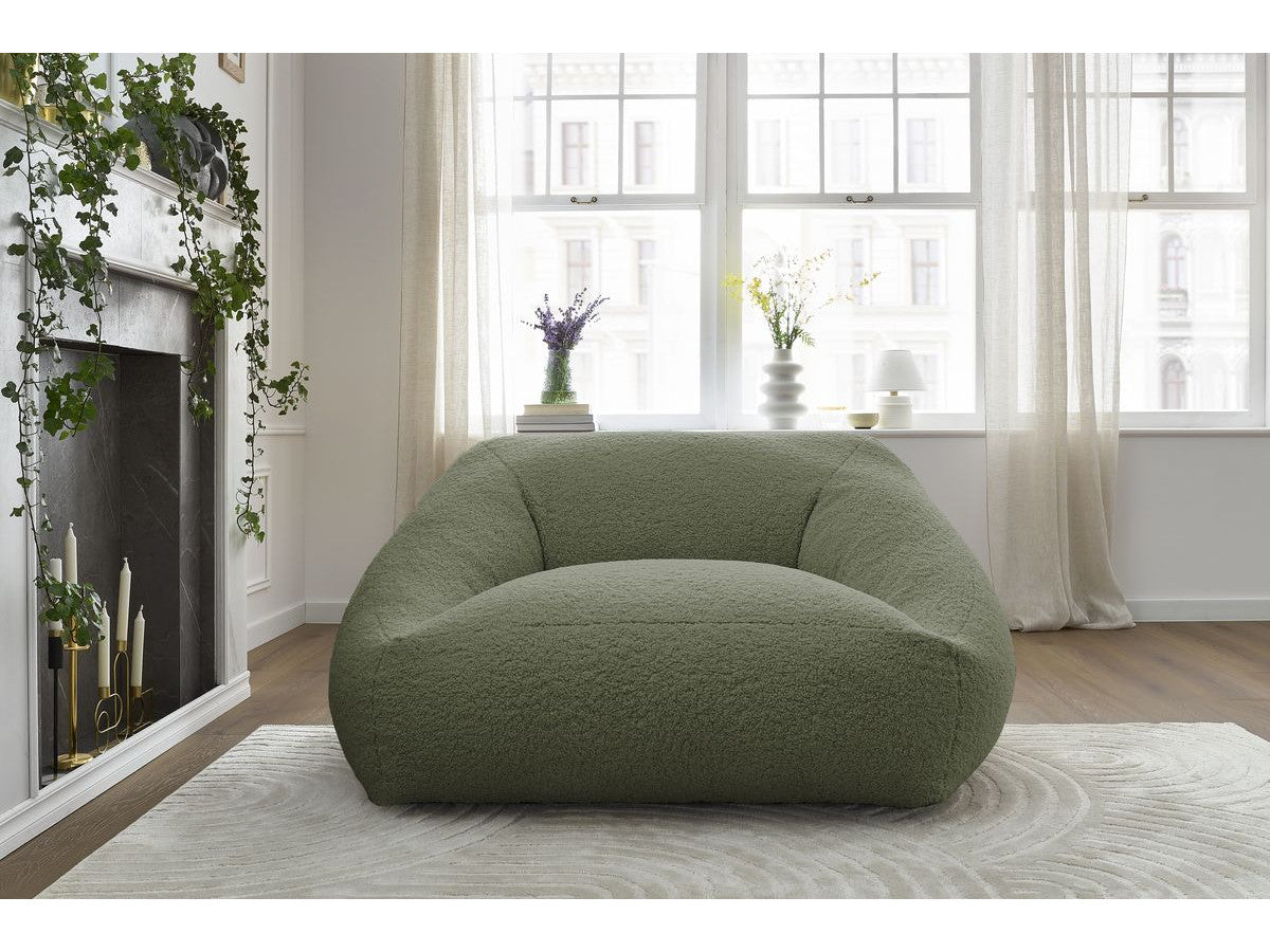 Pouf ultra moelleux LILIBET tissu bouclette