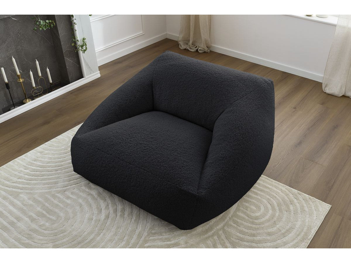 Pouf ultra moelleux LILIBET tissu bouclette
