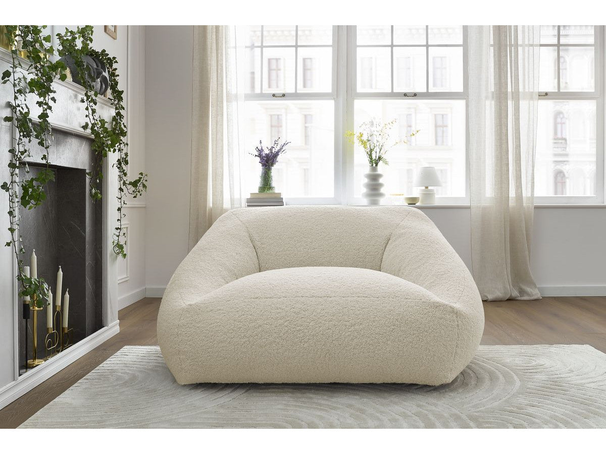 Pouf ultra moelleux LILIBET tissu bouclette