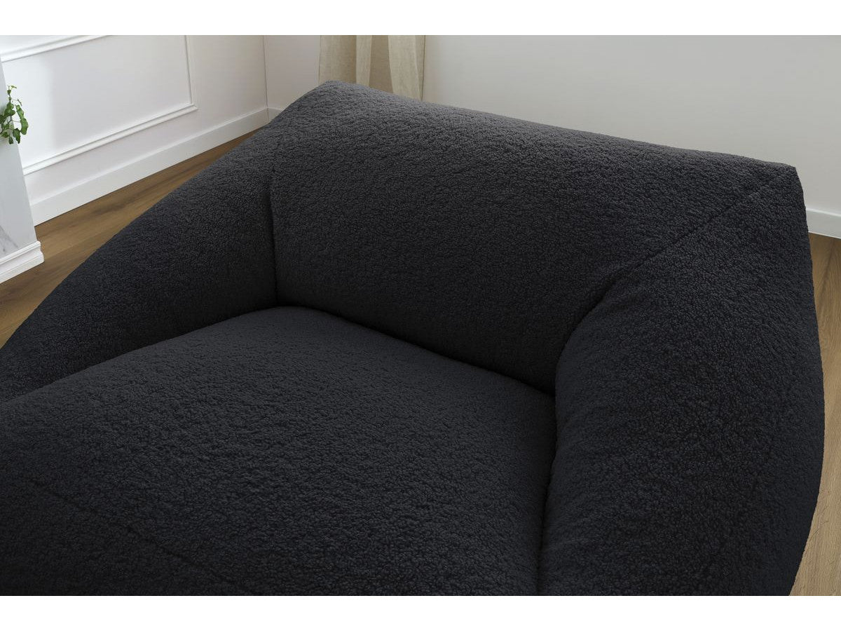 Pouf ultra moelleux LILIBET tissu bouclette