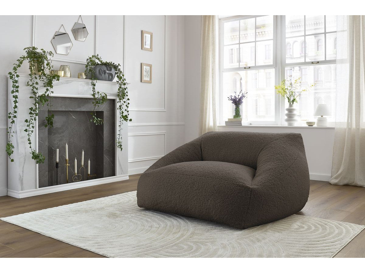 Pouf ultra moelleux LILIBET tissu bouclette