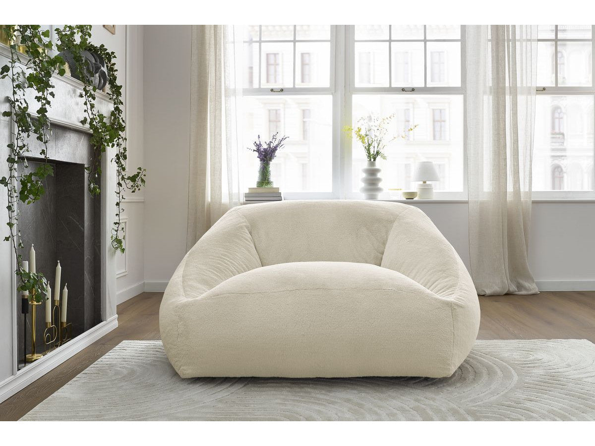 Pouf ultra moelleux LILIBET tissu imitation fourrure