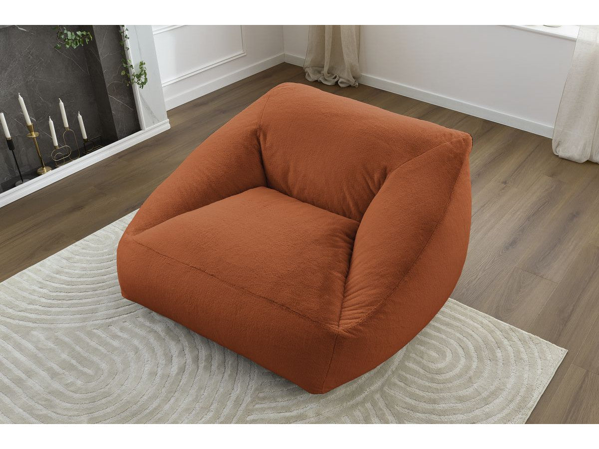 Pouf ultra moelleux LILIBET tissu imitation fourrure